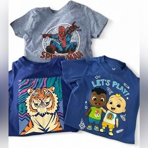 Marvel, Cat & Jack & Coco Melon Boy’s Size 3T (Bundle of 3) Short Sleeve Tees